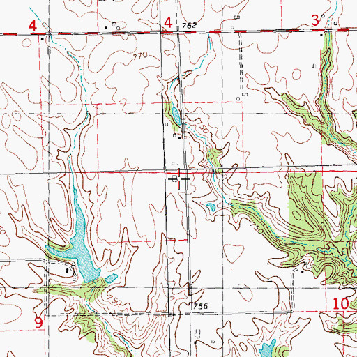 Topographic Map of Stringtown School (historical), IL