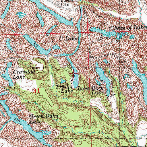 Topographic Map of Trailer Lake, IL