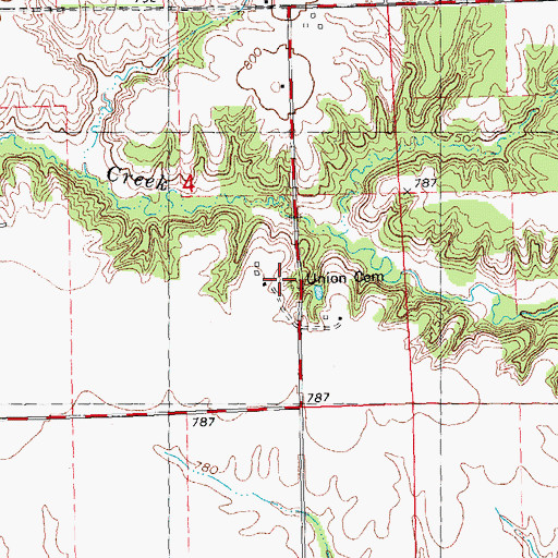 Topographic Map of Union Cemetery, IL