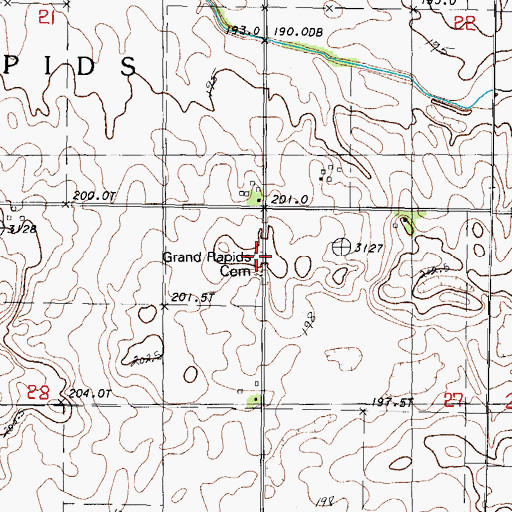Topographic Map of Grand Rapids Methodist Cemetery, IL