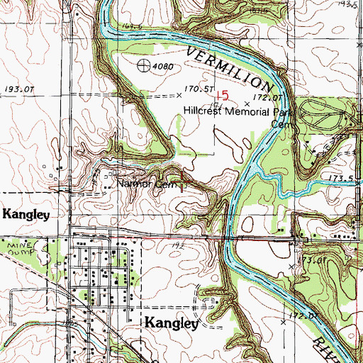 Topographic Map of Naramoor Cemetery, IL