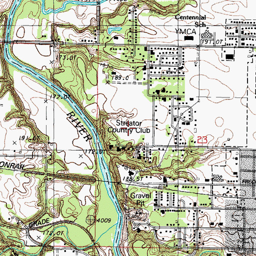 Topographic Map of Streator Country Club, IL