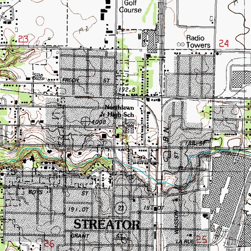 Topographic Map of Northlawn Junior High School, IL