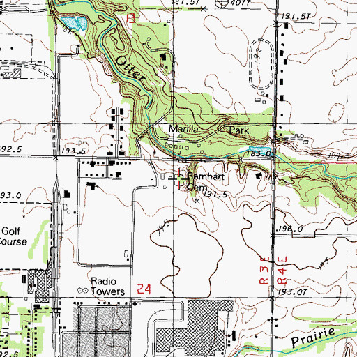 Topographic Map of Barnhart Cemetery, IL