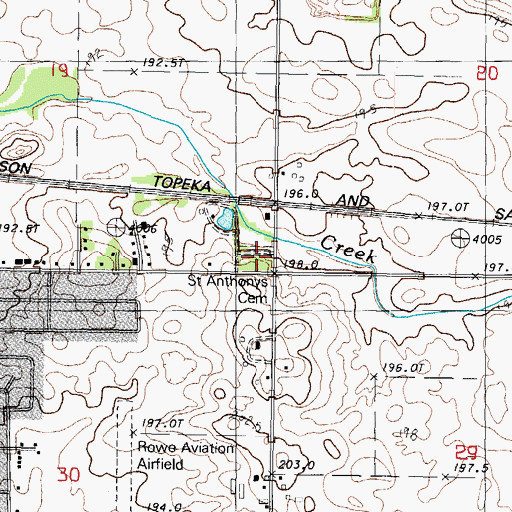 Topographic Map of Saint Anthony Catholic Cemetery, IL