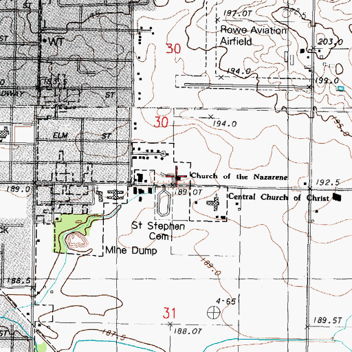 Topographic Map of Church of the Nazarene, IL