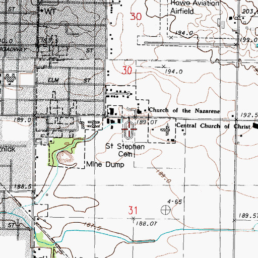 Topographic Map of Saint Stephen Cemetery, IL