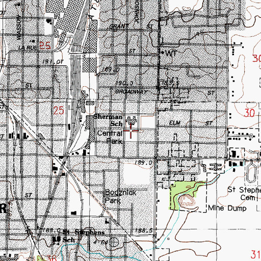 Topographic Map of Central Park, IL