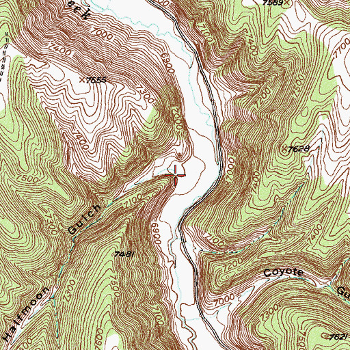 Topographic Map of Halfmoon Gulch, CO