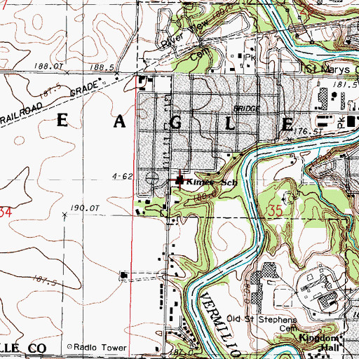 Topographic Map of Kimes Elementary School, IL