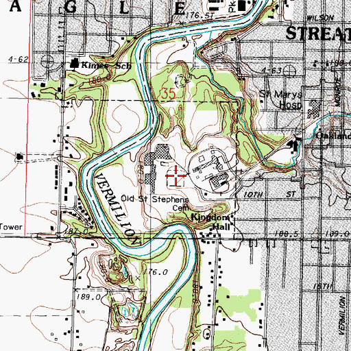 Topographic Map of Old Saint Stephen Cemetery, IL