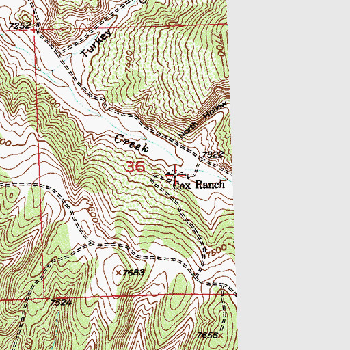 Topographic Map of Cox Ranch, CO