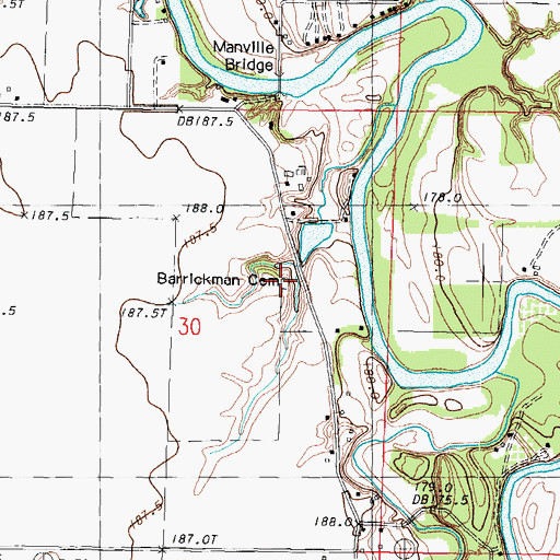 Topographic Map of Barrickman Cemetery, IL