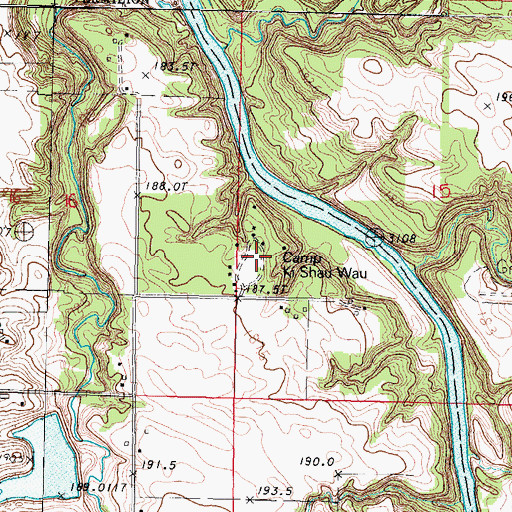 Topographic Map of Camp Ki Shau Wau, IL