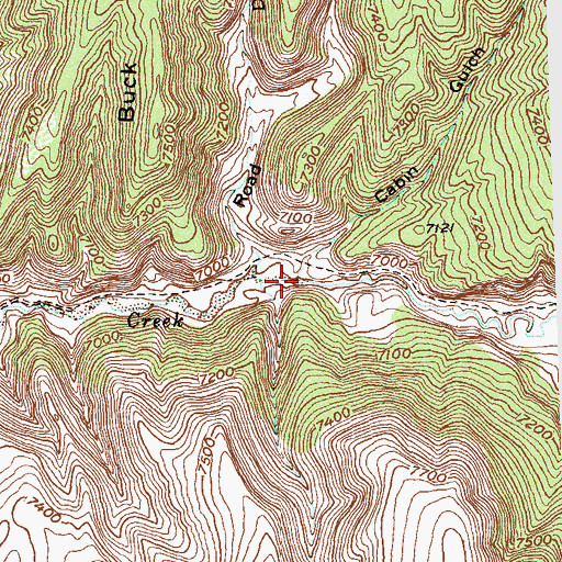 Topographic Map of Cabin Gulch, CO