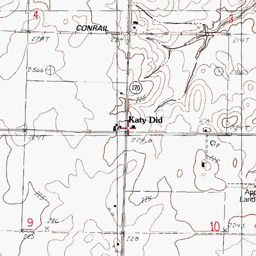 Topographic Map of Katy Did, IL