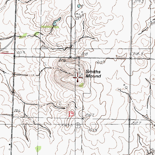 Topographic Map of Smiths Mound, IL