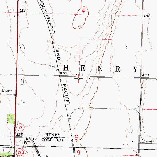 Topographic Map of Harrison School (historical), IL
