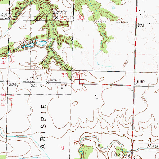 Topographic Map of Morris School (historical), IL