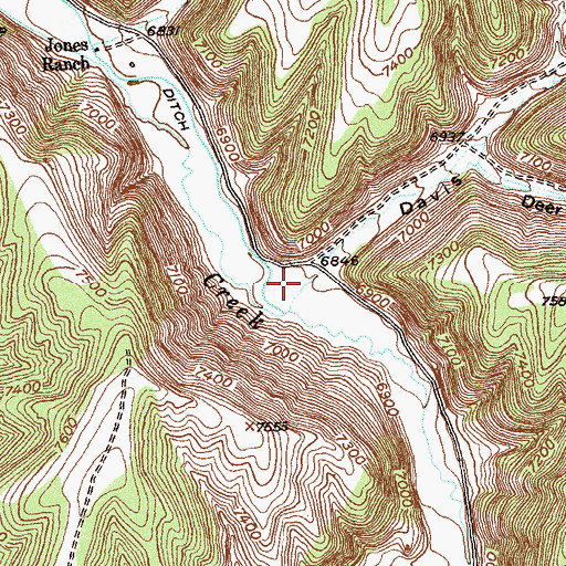 Topographic Map of Davis Gulch, CO