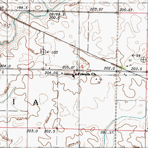 Topographic Map of Friends Church, IL