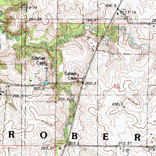Topographic Map of Salem Cemetery, IL