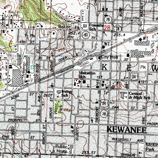Topographic Map of Visitation School, IL