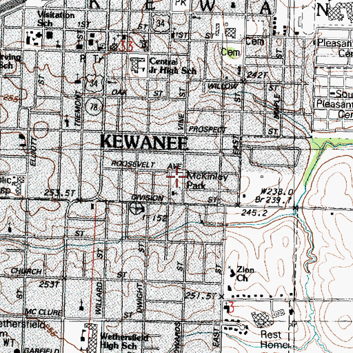 Topographic Map of McKinley Park, IL