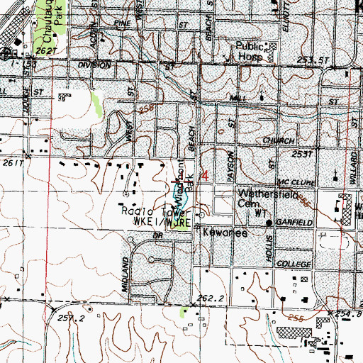 Topographic Map of Windmont Park, IL