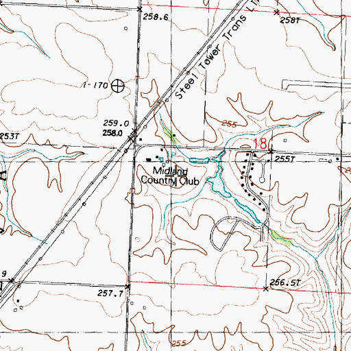 Topographic Map of Midland Country Club, IL