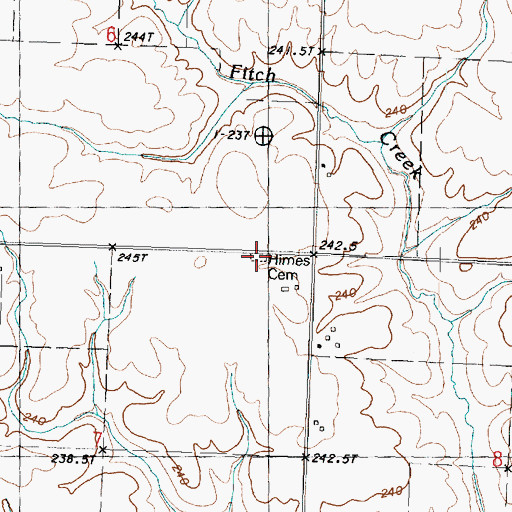 Topographic Map of Himes Cemetery, IL