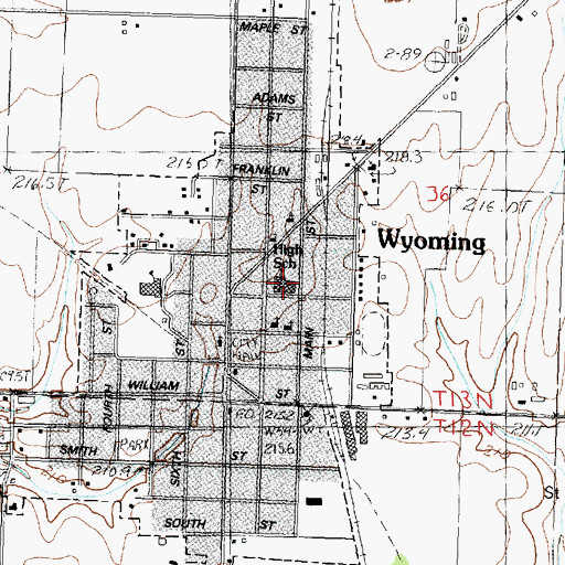 Topographic Map of Stark County Junior High School, IL