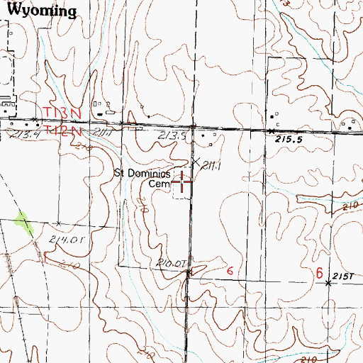 Topographic Map of Saint Dominic Cemetery, IL