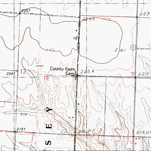 Topographic Map of County Farm Cemetery, IL
