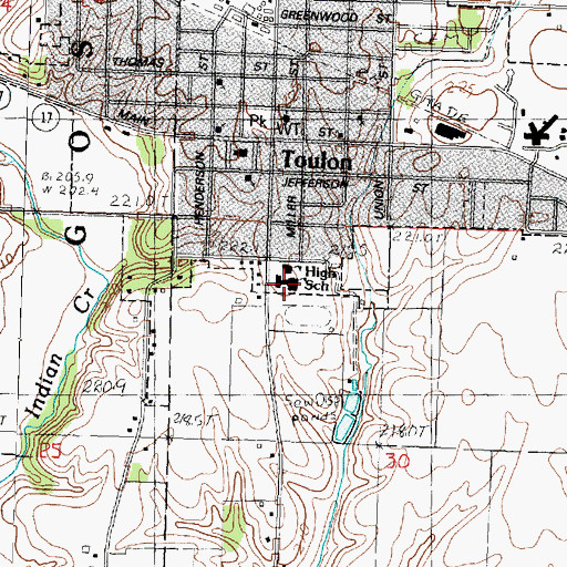 Topographic Map of Stark County High School, IL