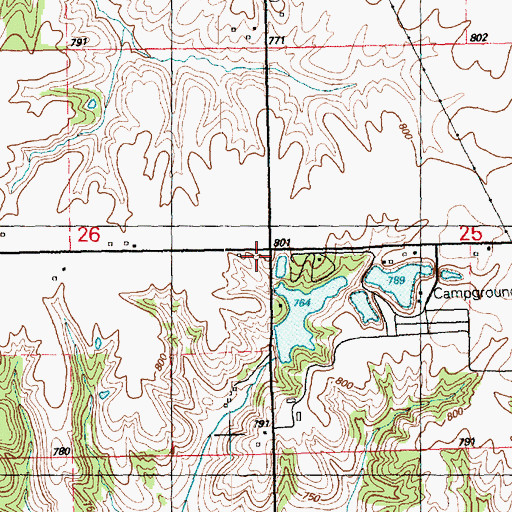 Topographic Map of Hazel Dell School (historical), IL