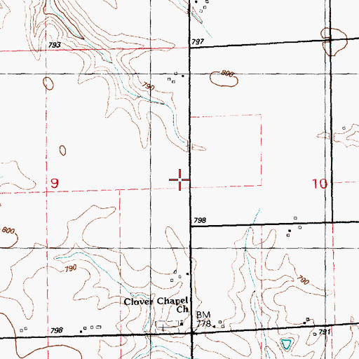 Topographic Map of Center School (historical), IL