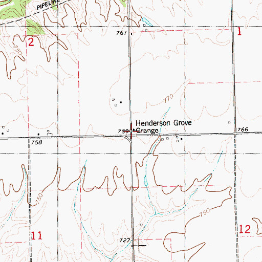 Topographic Map of Henderson Grove Grange, IL