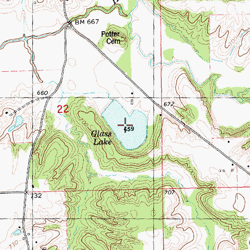 Topographic Map of Glass Lake, IL