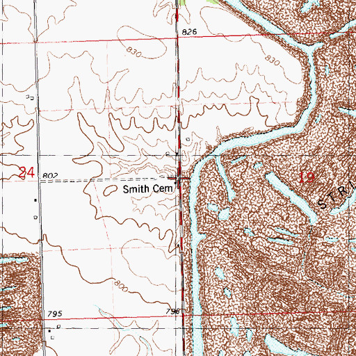 Topographic Map of Smith Cemetery, IL
