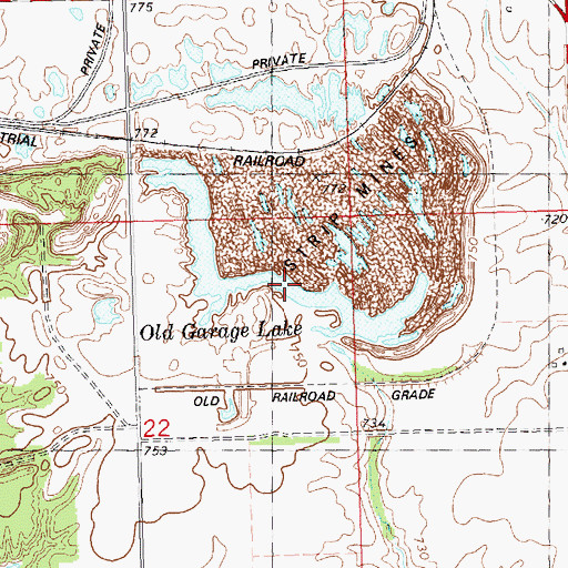Topographic Map of Old Garage Lake, IL
