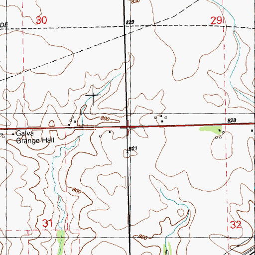 Topographic Map of West Galva School (historical), IL