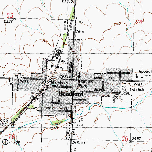 Topographic Map of Hodges Park, IL