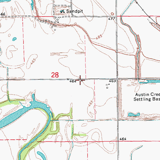 Topographic Map of Sand Slough School (historical), IL