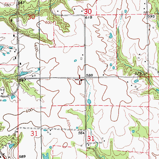 Topographic Map of Len Grove School (historical), IL