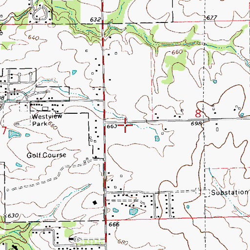 Topographic Map of Melrose School (historical), IL