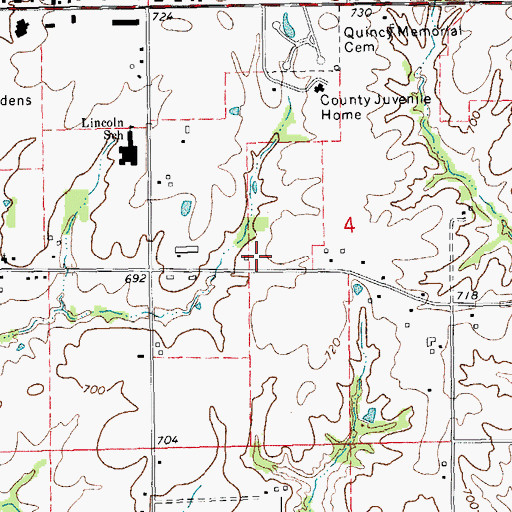 Topographic Map of Waters School (historical), IL