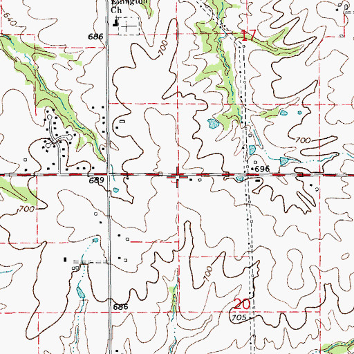 Topographic Map of Center School (historical), IL