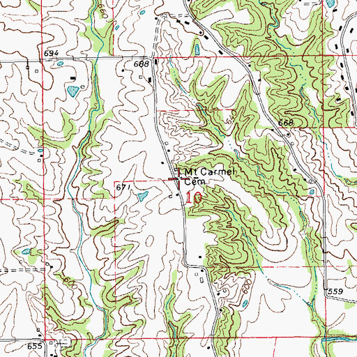 Topographic Map of Mount Carmel School (historical), IL