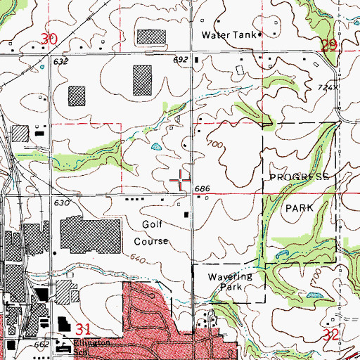 Topographic Map of Quincy Post Office, IL